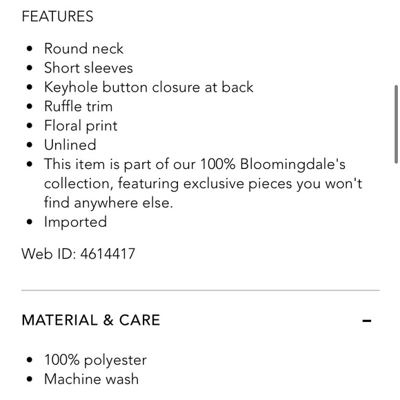 Bloomingdale’s‎ AQUA Ditsy Floral Mini Dress Blue/Purple XS - Picture 6 of 7